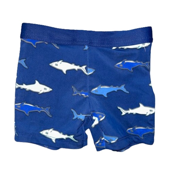Baby swim short SHARKS blue boxer style TRUNKS - Picture 1 of 1